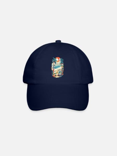 Retro-Strand-Vibes - Baseballkappe - Blau/Blau