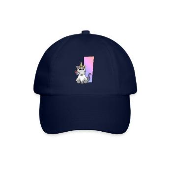 Einhorn Buchstabe I - Baseballkappe - Blau/Blau - Vorne