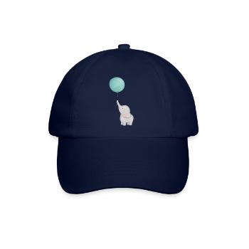 Baby Elefant mit Ballon - Baseballkappe - Blau/Blau - Vorne