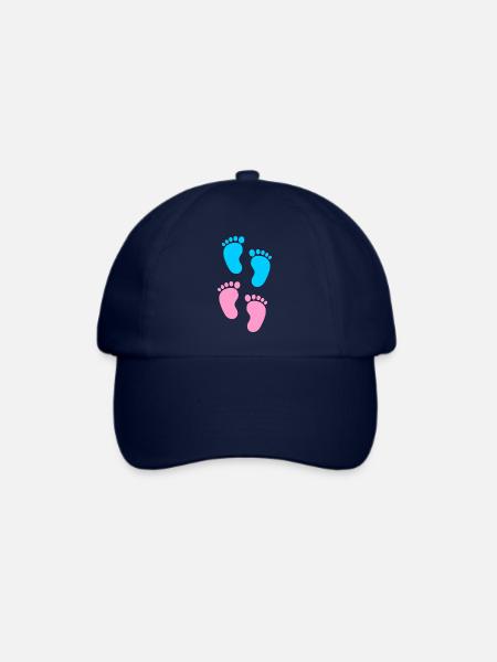 Baby-Fußabdrücke blau und rosa - Baseballkappe - Blau/Blau