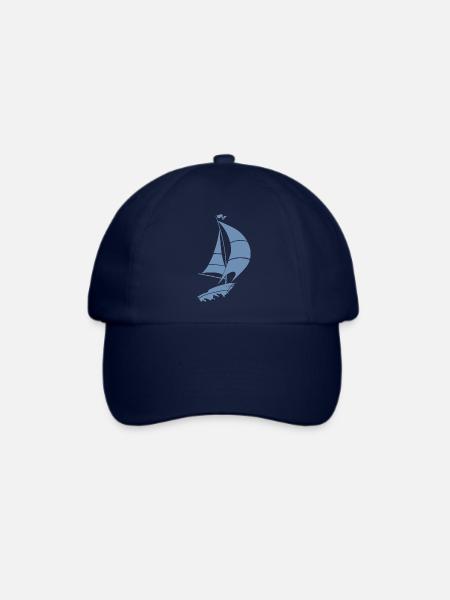 Segelboot Segelyacht Meer Silhouette - Baseballkappe - Blau/Blau