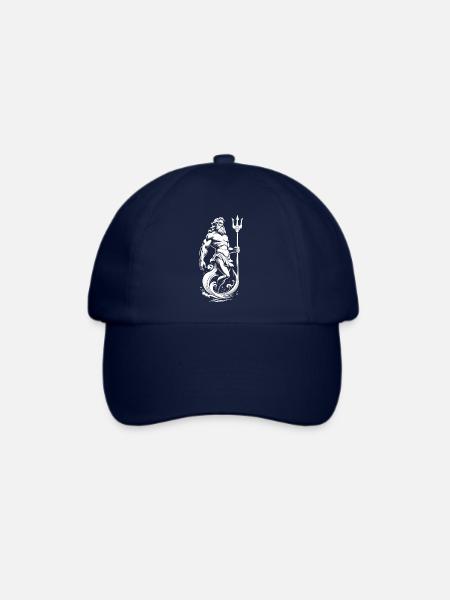 Poseidon, Gott des Meeres. - Baseballkappe - Blau/Blau