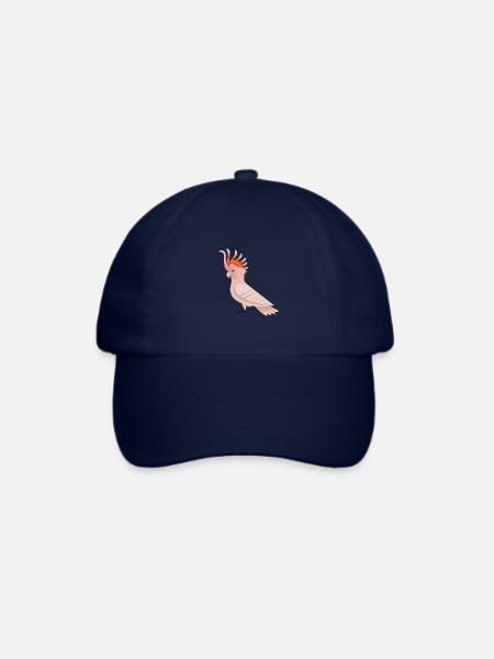 Kakadu Rosa Vogel Grafik / Illustration - Baseballkappe - Blau/Blau