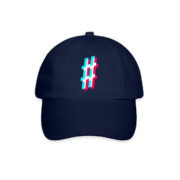 hashtag # - tik tok style glitch raute - Baseballkappe - Blau/Blau - Vorne