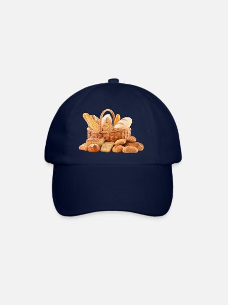 brot broetchen crossaint baecker baguette bread bu - Baseballkappe - Blau/Blau
