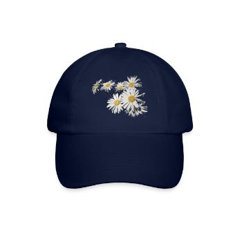 Hintergrund mit Gänseblümchenblumen - Baseballkappe - Blau/Blau - Vorne