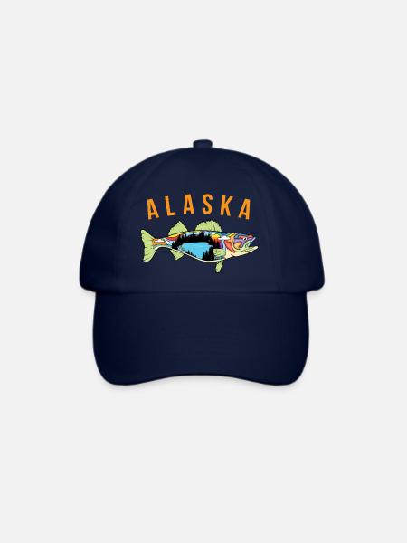 Alaska State Pride T Shirt Alaska Walleye Fisherme - Baseballkappe - Blau/Blau