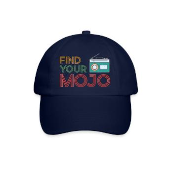 Finden Sie Ihre Mojo Colourful Violet Pink Retro Schriftart - Baseballkappe - Blau/Blau - Vorne