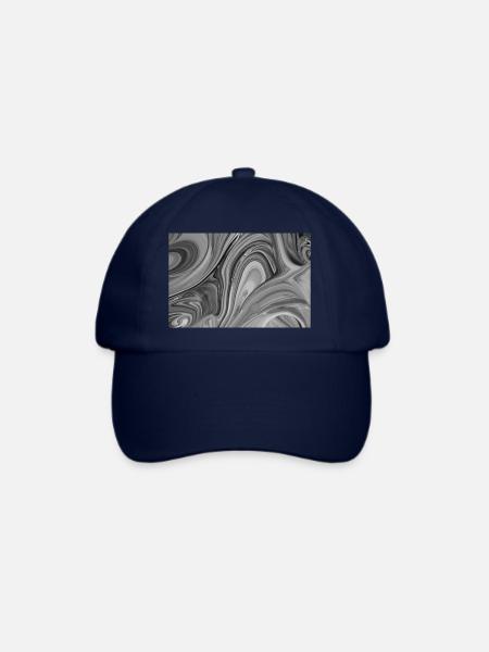 Nahaufnahme schwarz weißer Farbstrudel - Baseballkappe - Blau/Blau
