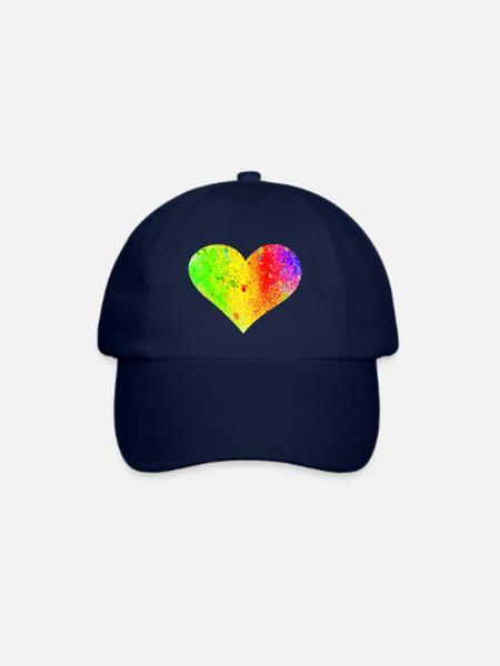 Regenbogen Herz - Baseballkappe - Blau/Blau