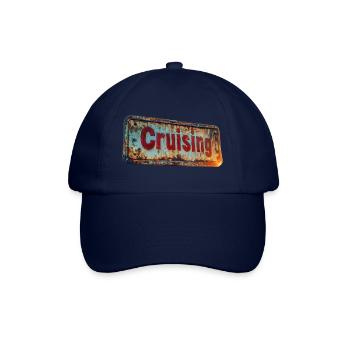 Cruising-Schild im rostigen Vintage-Look - Baseballkappe - Blau/Blau - Vorne