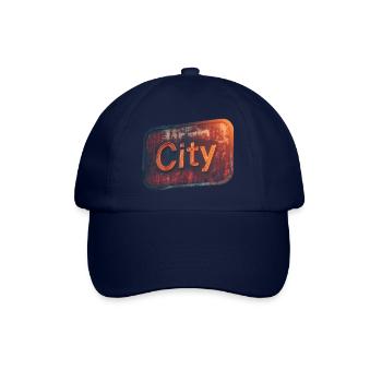 City-Retro-Neon-Style für urbanes Flair - Baseballkappe - Blau/Blau - Vorne