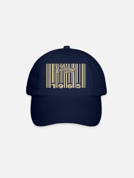 Jahrgang 1965 Barcode 1965: Jahr 2025. - Baseballkappe - Blau/Blau