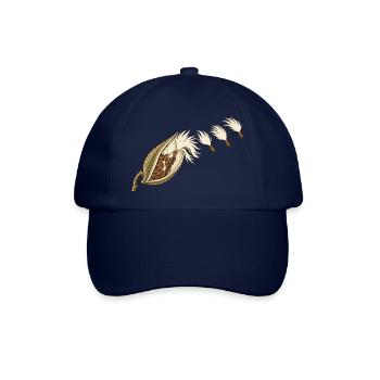 Seidenpflanzenkapsel und treibende Samen - Baseballkappe - Blau/Blau - Vorne
