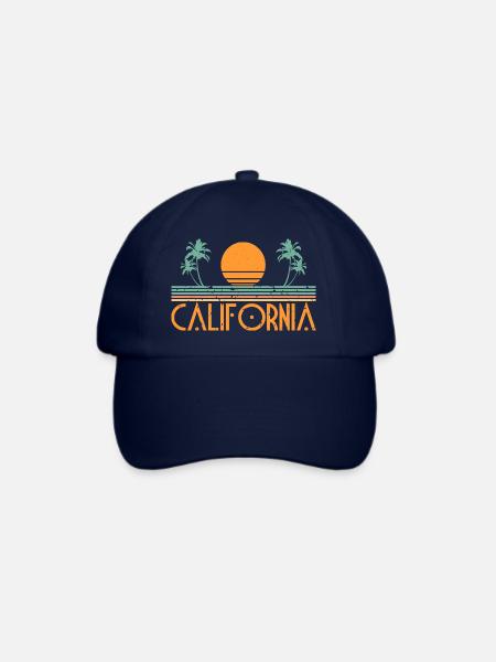 California Beach Grafik - Baseballkappe - Blau/Blau