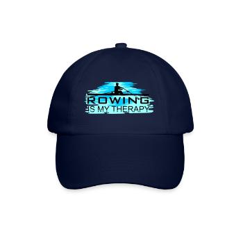 Rudern ist meine Therapie, Rudern, Ruderer - Baseballkappe - Blau/Blau - Vorne