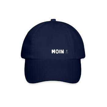 Moin Anker - plattdeutscher norddeutscher Spruch - Baseballkappe - Blau/Blau - Vorne