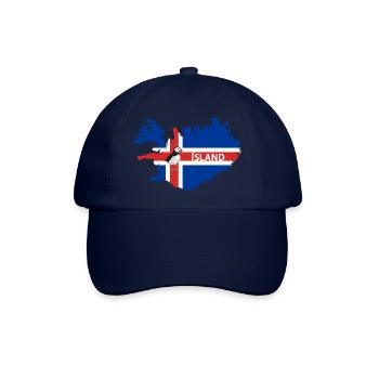 Island Flagge Papageientaucher Iceland Design - Baseballkappe - Blau/Blau - Vorne