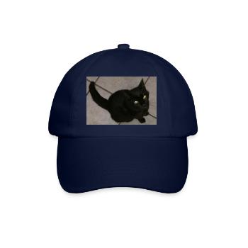Schwarze Katze - Baseballkappe - Blau/Blau - Vorne