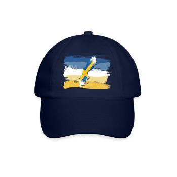 Schweden Land Umriss Flagge Urlaub Geschenk - Baseballkappe - Blau/Blau - Vorne