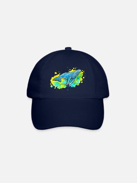 Buckelwal - Baseballkappe - Blau/Blau