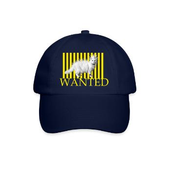 Wanted Punk katze auf gelben Streifen - Baseballkappe - Blau/Blau - Vorne