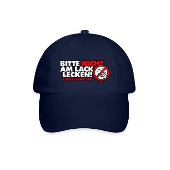 Bitte nicht am Lack lecken! Verliebungsgefahr! - Baseballkappe - Blau/Blau - Vorne