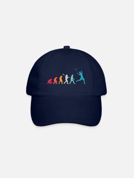 Badminton Evolution Geschenk für Badmintonspieler - Baseballkappe - Blau/Blau