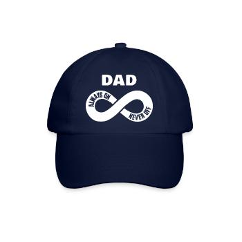 Dad Always On Never Off Papa Shirt Vatertag - Baseballkappe - Blau/Blau - Vorne