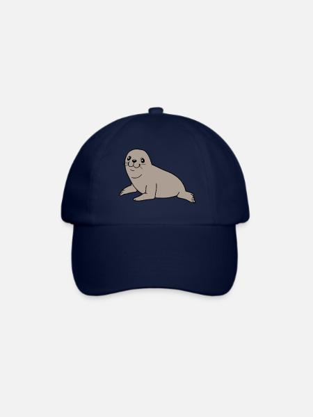 Seehund Robben T-shirt Geschenk Norddeutschland - Baseballkappe - Blau/Blau