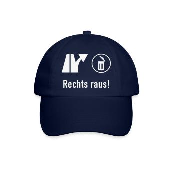 Rechts Raus! (Gegen Rechts / Politik / Ausfahrt) - Baseballkappe - Blau/Blau - Vorne