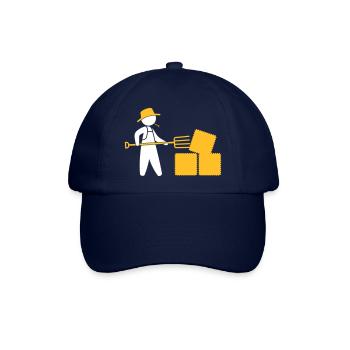 Bauer mit Mistgabel und Heu - Baseballkappe - Blau/Blau - Vorne