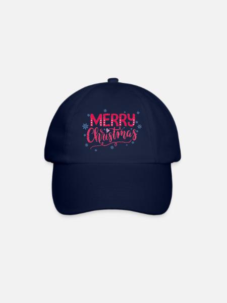 Frohe Weihnachten: Merry Christmas - Baseballkappe - Blau/Blau