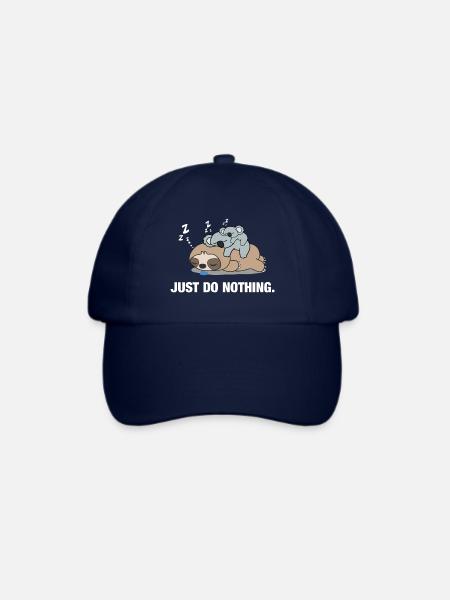 Just Do Nothing, Koalas und Faultier, Geschenk - Baseballkappe - Blau/Blau