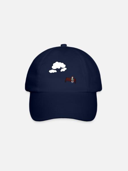 Musing auf einer Bank - Baseballkappe - Blau/Blau