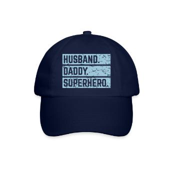 Husband Daddy Superhero (Super Dad Vintage 1C) - Baseballkappe - Blau/Blau - Vorne