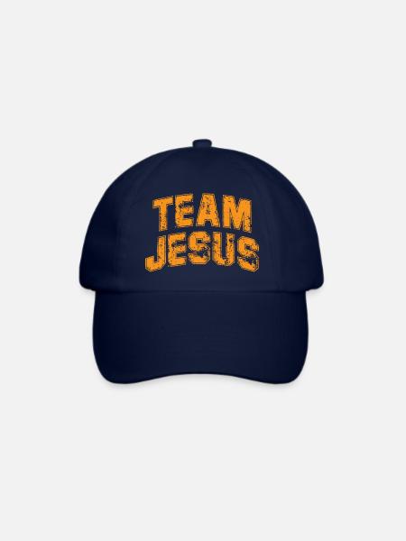 Team Jesus Orange Retro Vintage - Baseballkappe - Blau/Blau