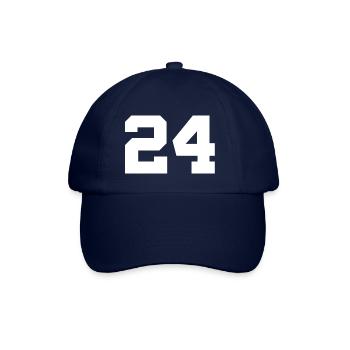 Anzahl 24 - Baseballkappe - Blau/Blau - Vorne