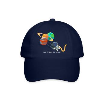 Astronaut - ALL I NEED IS SPACE Weltall Raumschiff - Baseballkappe - Blau/Blau - Vorne