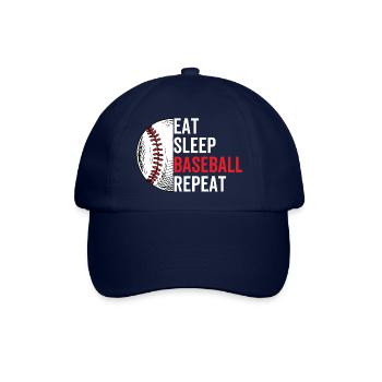 Essen Schlaf Baseball Wiederholung - Baseballkappe - Blau/Blau - Vorne