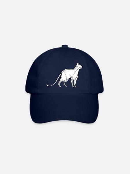 Katzen-Fine-Line-Art auf weißem Hintergrund - Baseballkappe - Blau/Blau