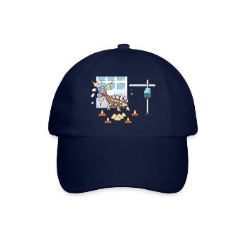 Cooler Ankylosaurus Baustelle Kran Dino - Baseballkappe - Blau/Blau - Vorne