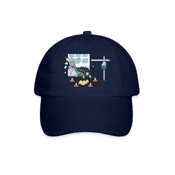 Cooler Ankylosaurus Baustelle Kran Dino - Baseballkappe - Blau/Blau - Vorne