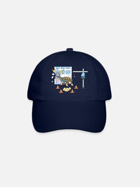 Cooler Ankylosaurus Baustelle Kran Dino - Baseballkappe - Blau/Blau