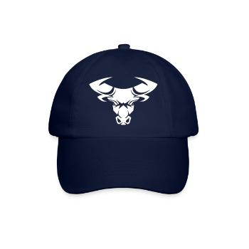 Stier Stierkopf Kopf Logo Steak Beast Gym Horn - Baseballkappe - Blau/Blau - Vorne
