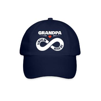 Grandpa Always On Never Off Opa Liebe Geschenk - Baseballkappe - Blau/Blau - Vorne
