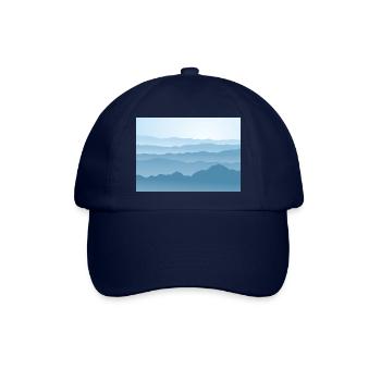 Berge in Blau - Baseballkappe - Blau/Blau - Vorne