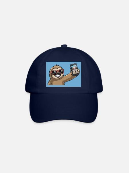 Cooler Sloth Selfie Design - Baseballkappe - Blau/Blau