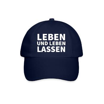 Leben und Leben lassen - Baseballkappe - Blau/Blau - Vorne