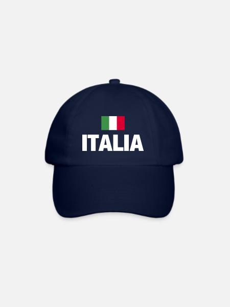 Italia Italien Flagge italienisch Fußball Geschenk - Baseballkappe - Blau/Blau